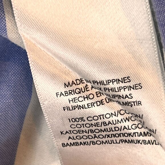 Ralph Lauren Mens XL White & Blue Striped Button Down Long Sleeve Dress Shirt - Picture 6 of 11